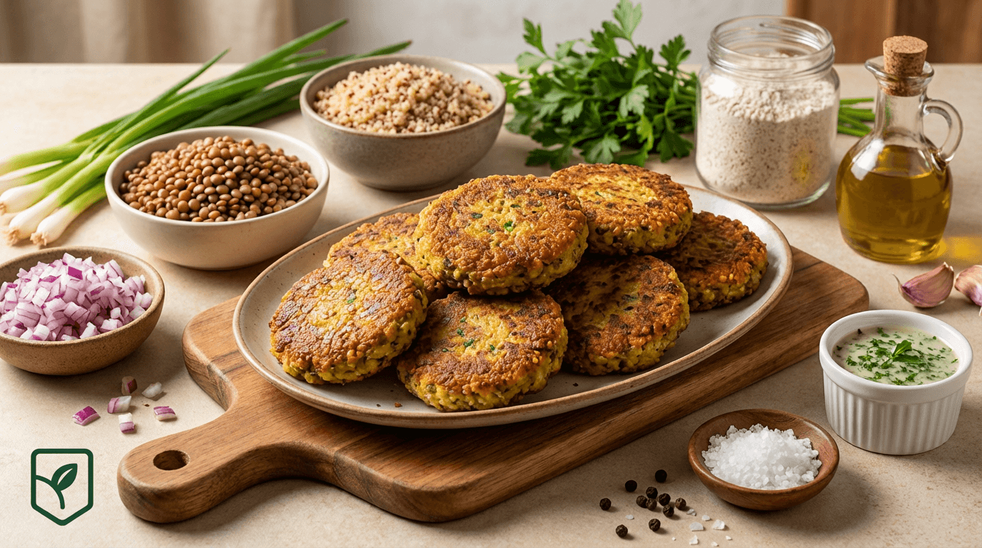 Bolinhos Veganos de Lentilha e Quinoa