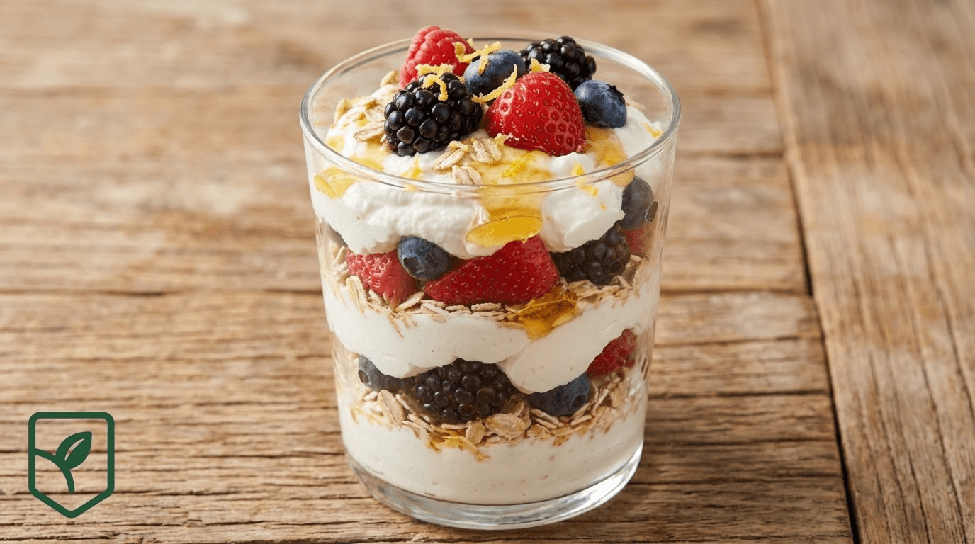 Parfait de Ricota Light com Frutas Vermelhas e Mel