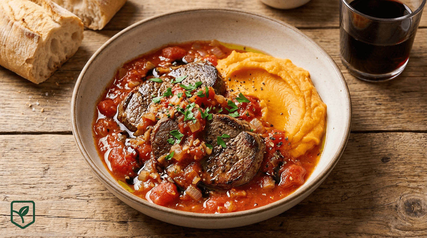 Bife de Patinho ao Molho Rústico de Tomate