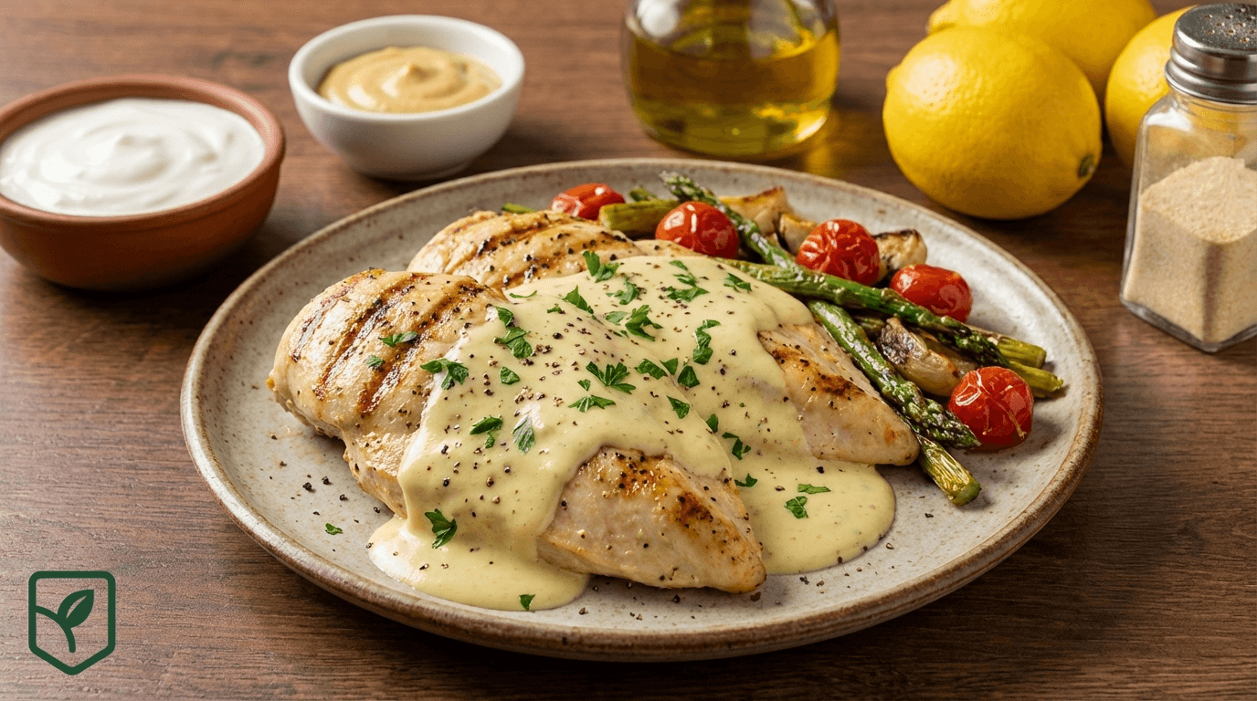 Frango Grelhado ao Molho Cremoso de Mostarda e Iogurte