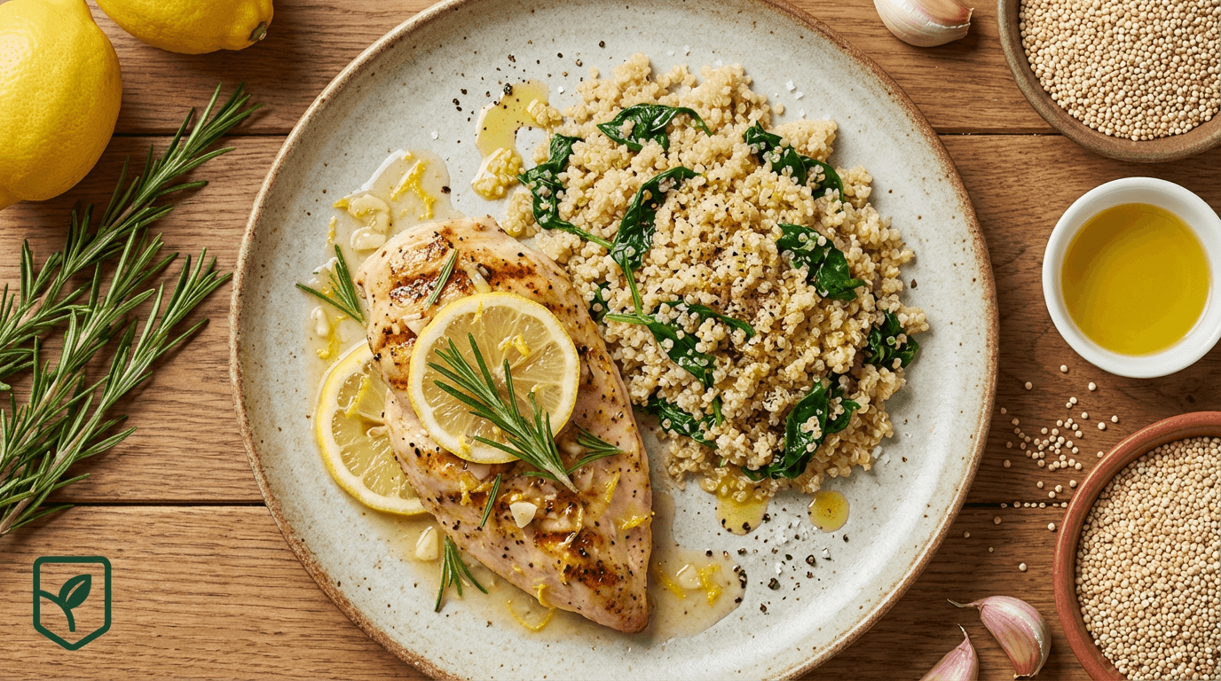 Frango ao Limão e Alecrim com Quinoa