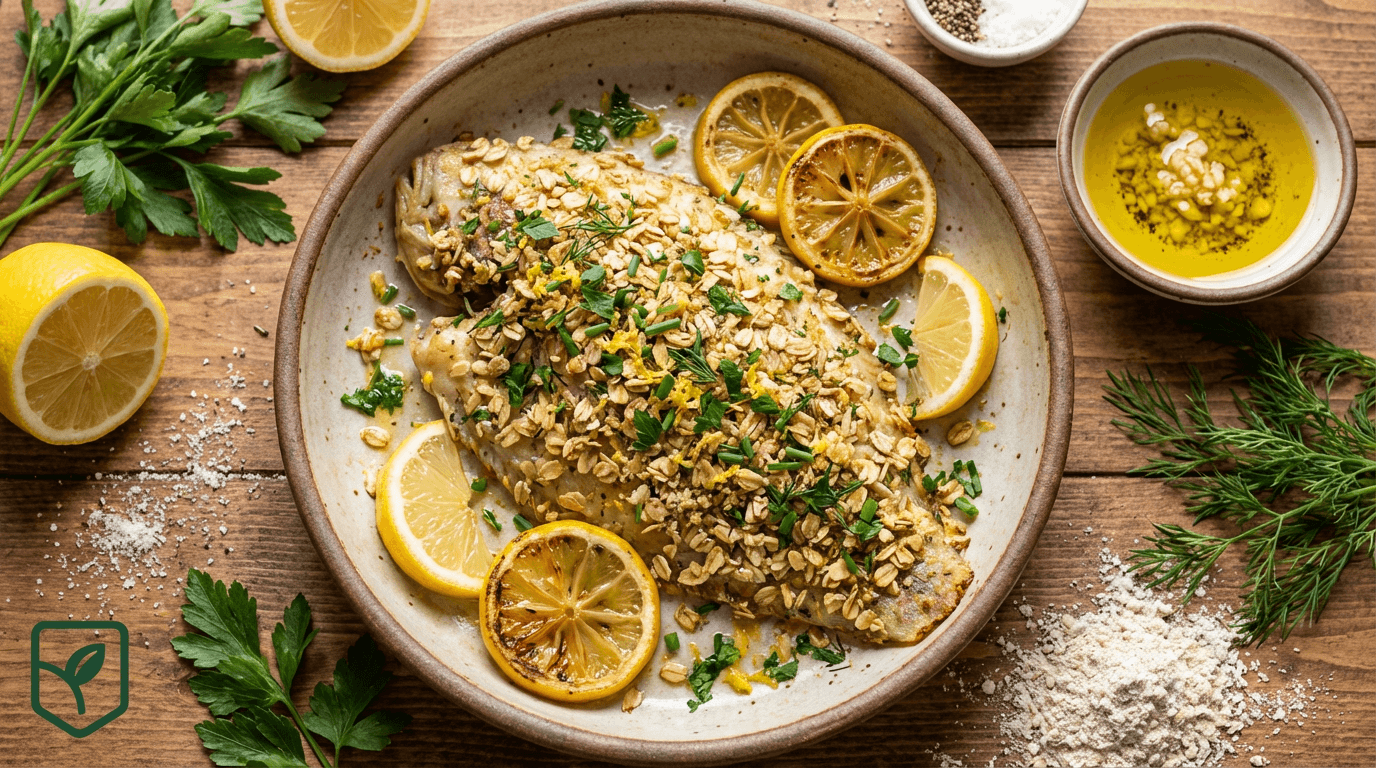 Linguado ao Forno com Crosta de Ervas e Limão